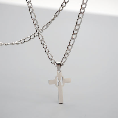 Hip-hop Punk Cross Letter Titanium Steel Pendant Necklace