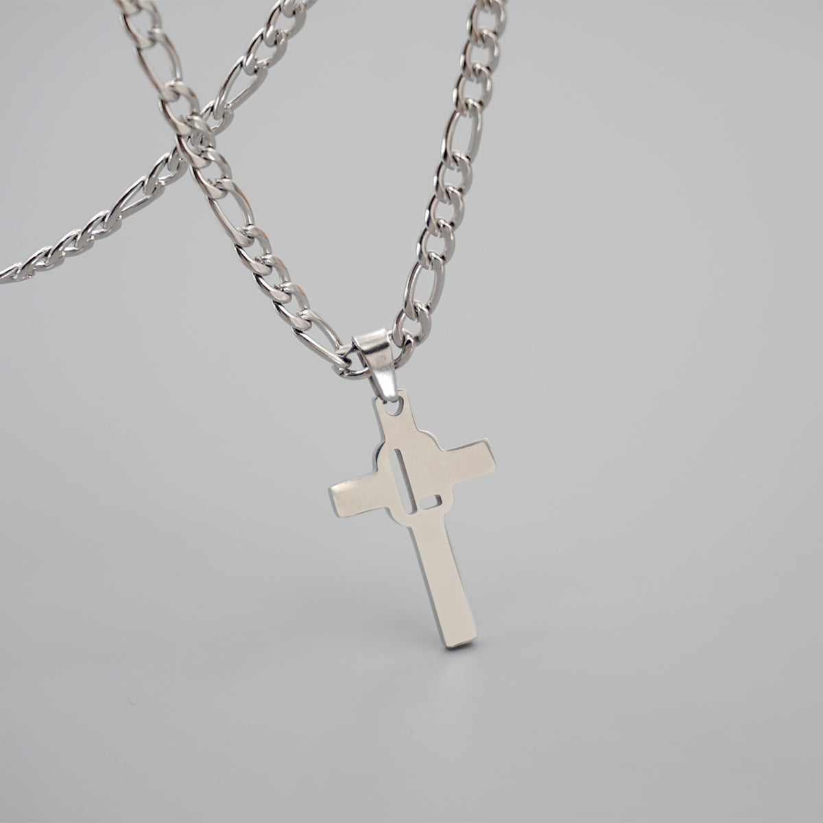 Hip-hop Punk Cross Letter Titanium Steel Pendant Necklace