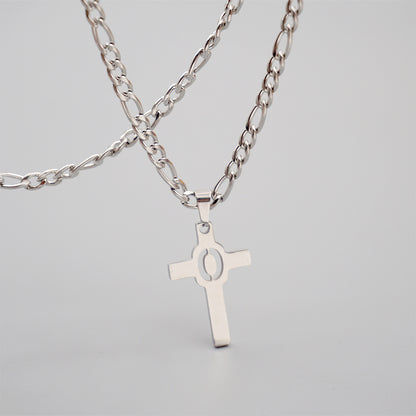 Hip-hop Punk Cross Letter Titanium Steel Pendant Necklace