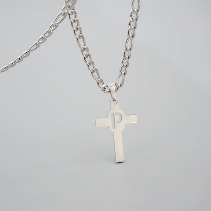 Hip-hop Punk Cross Letter Titanium Steel Pendant Necklace