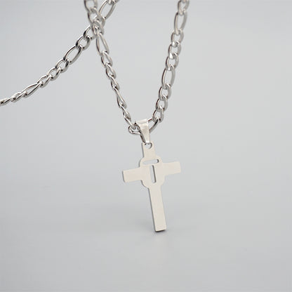 Hip-hop Punk Cross Letter Titanium Steel Pendant Necklace