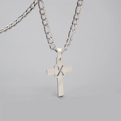 Hip-hop Punk Cross Letter Titanium Steel Pendant Necklace