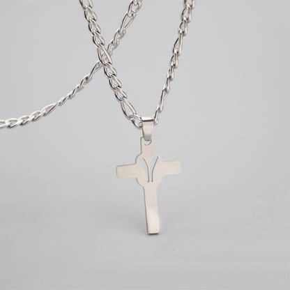 Hip-hop Punk Cross Letter Titanium Steel Pendant Necklace