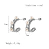 1 Pair Elegant Retro C Shape Plating Inlay Stainless Steel Artificial Pearls 18k Gold Plated Ear Studs