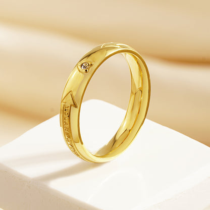 Simple Style Heart Shape Arrow Stainless Steel Polishing Plating Inlay Zircon 18k Gold Plated Rings