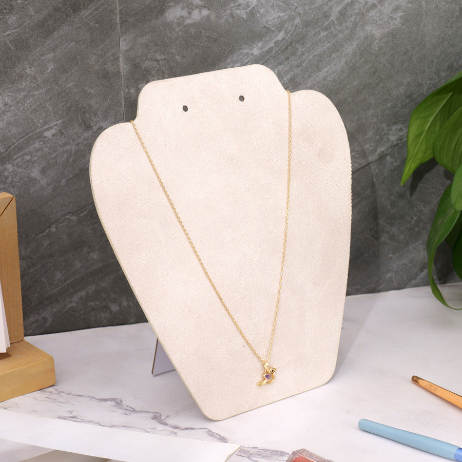 Simple Style Geometric Solid Wood Flannel Jewelry Display