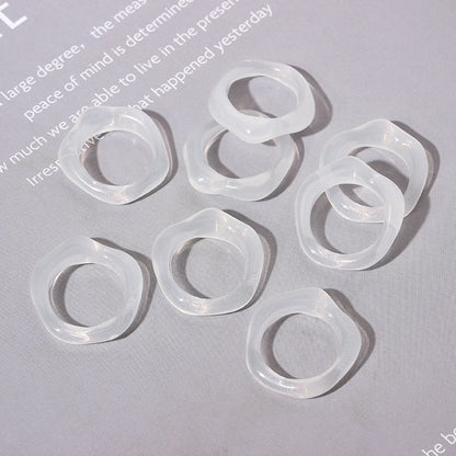 Simple Style Solid Color Resin Women's Rings