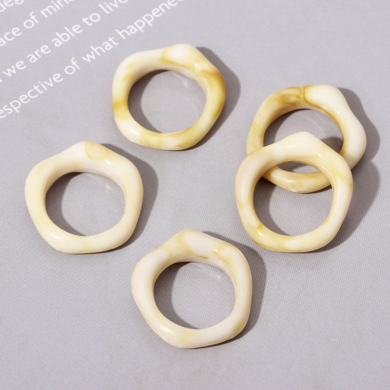 Simple Style Solid Color Resin Women's Rings