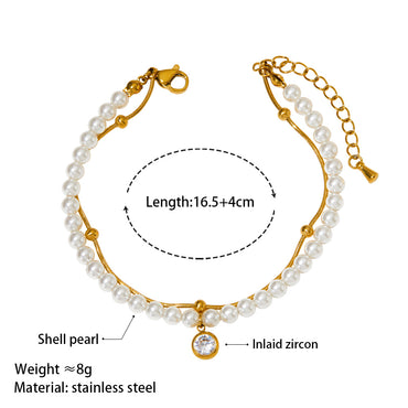 Elegant Streetwear Geometric Stainless Steel 14k Gold Plated White Gold Plated Bracelets Necklace