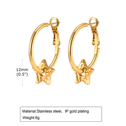 1 Pair Simple Style Star Handmade Plating Stainless Steel 18k Gold Plated Earrings