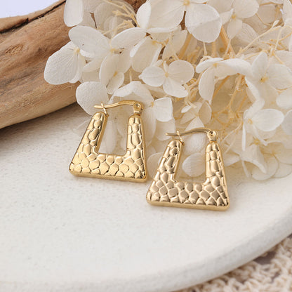 1 Pair Ig Style Trapezoid Plating Stainless Steel Earrings