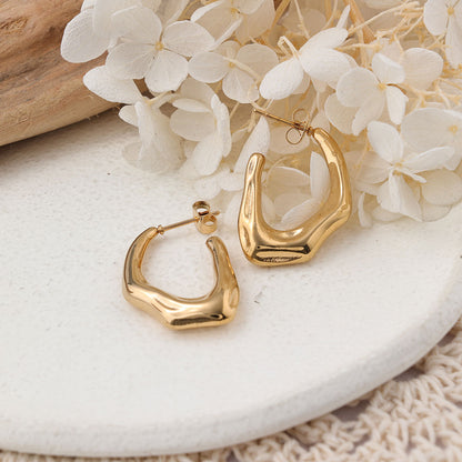 1 Pair IG Style Geometric Plating Stainless Steel Hoop Earrings