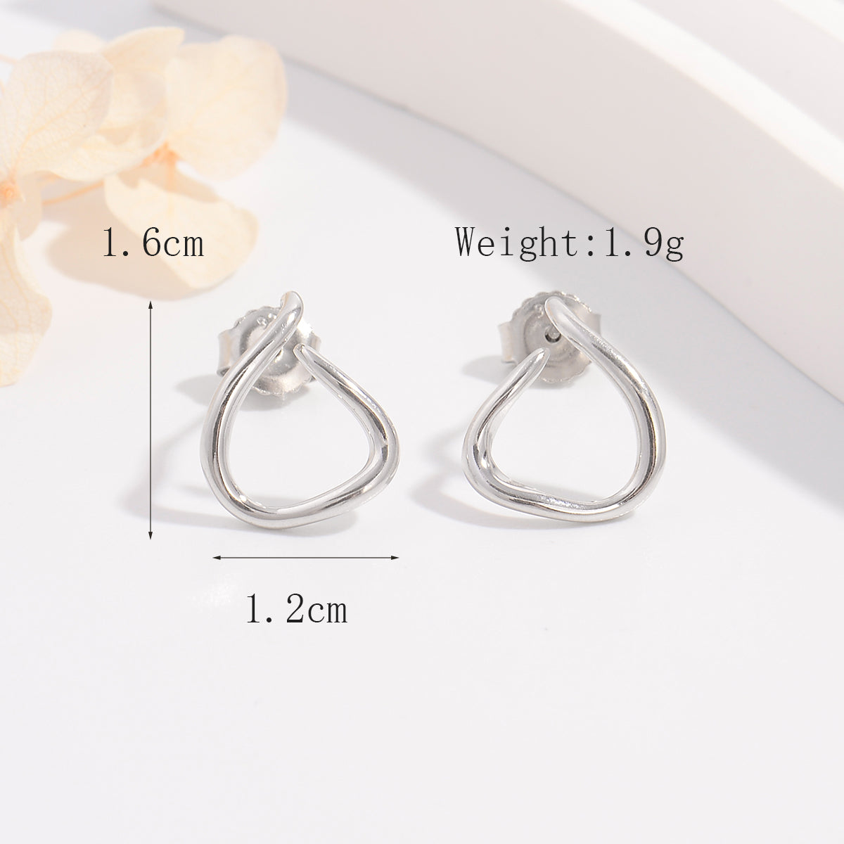 1 Piece Elegant Cute Simple Style Geometric Plating Inlay Sterling Silver Zircon Ear Studs