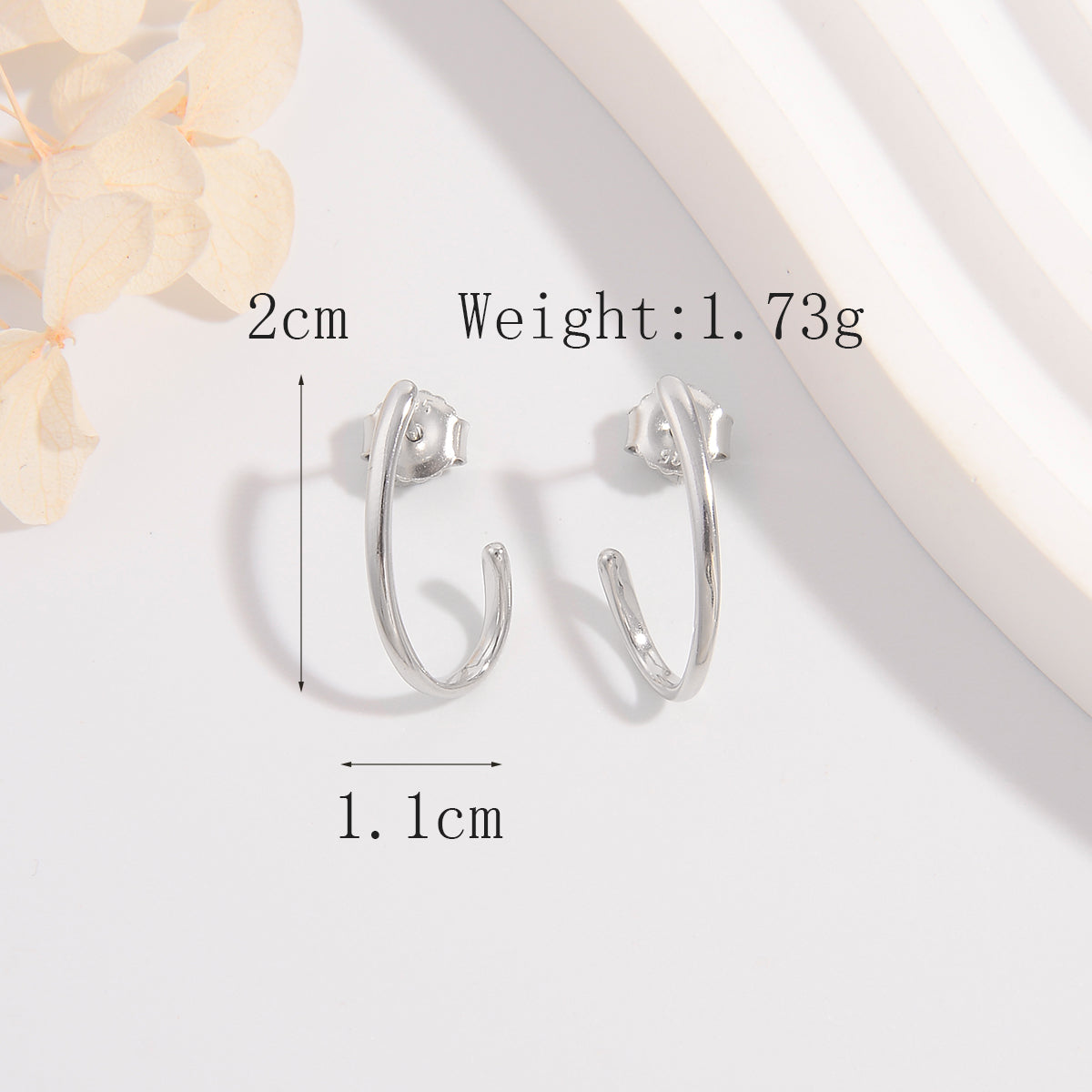 1 Piece Elegant Cute Simple Style Geometric Plating Inlay Sterling Silver Zircon Ear Studs