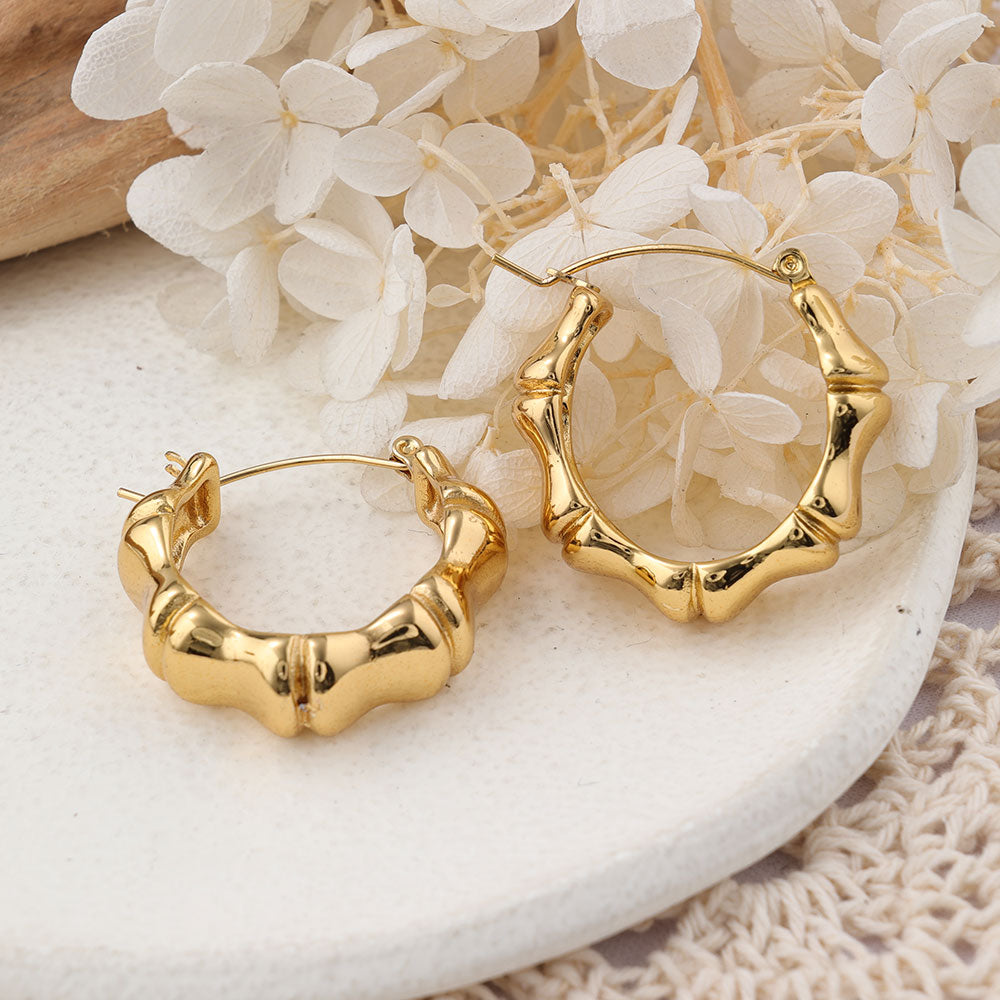 1 Pair IG Style Geometric Plating Stainless Steel Hoop Earrings