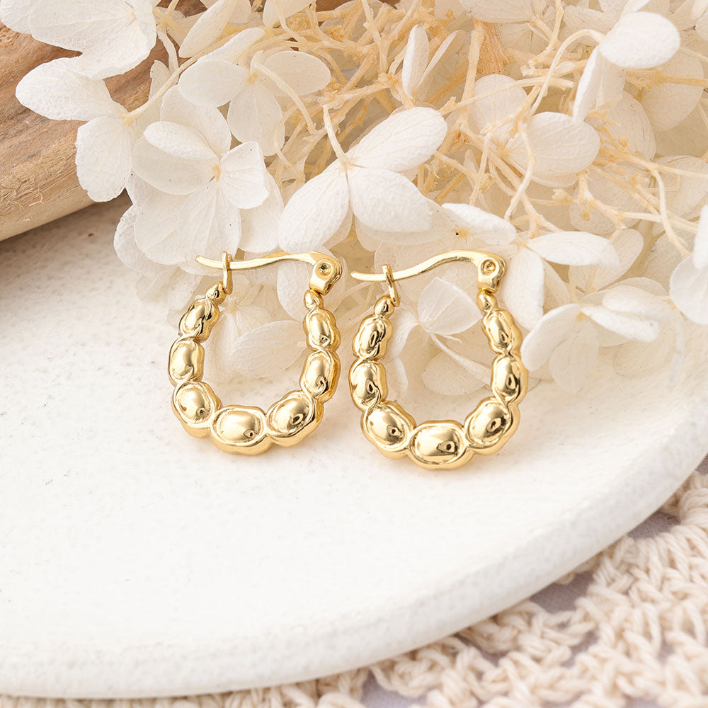 1 Pair IG Style Geometric Plating Stainless Steel Hoop Earrings