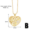 Simple Style Heart Shape Copper Plating Inlay Zircon 18k Gold Plated Pendant Necklace