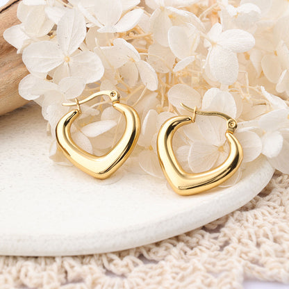 1 Pair IG Style Solid Color Plating Stainless Steel Hoop Earrings