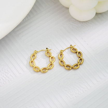 1 Pair Vintage Style U Shape Geometric Heart Shape Plating Stainless Steel Hoop Earrings