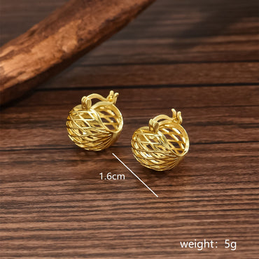 1 Pair Vintage Style Geometric Solid Color Plating Copper 18k Gold Plated Ear Studs