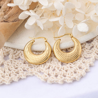 1 Pair IG Style U Shape Plating Stainless Steel Hoop Earrings Ear Studs