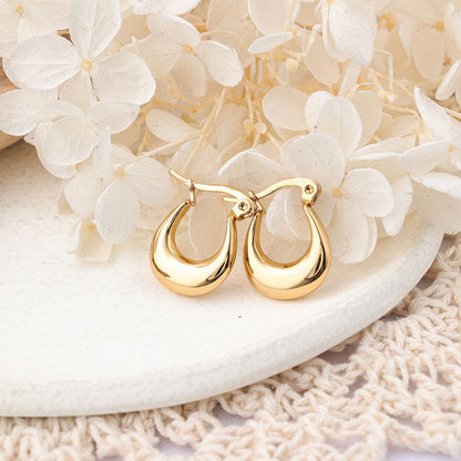 1 Pair IG Style U Shape Plating Stainless Steel Hoop Earrings