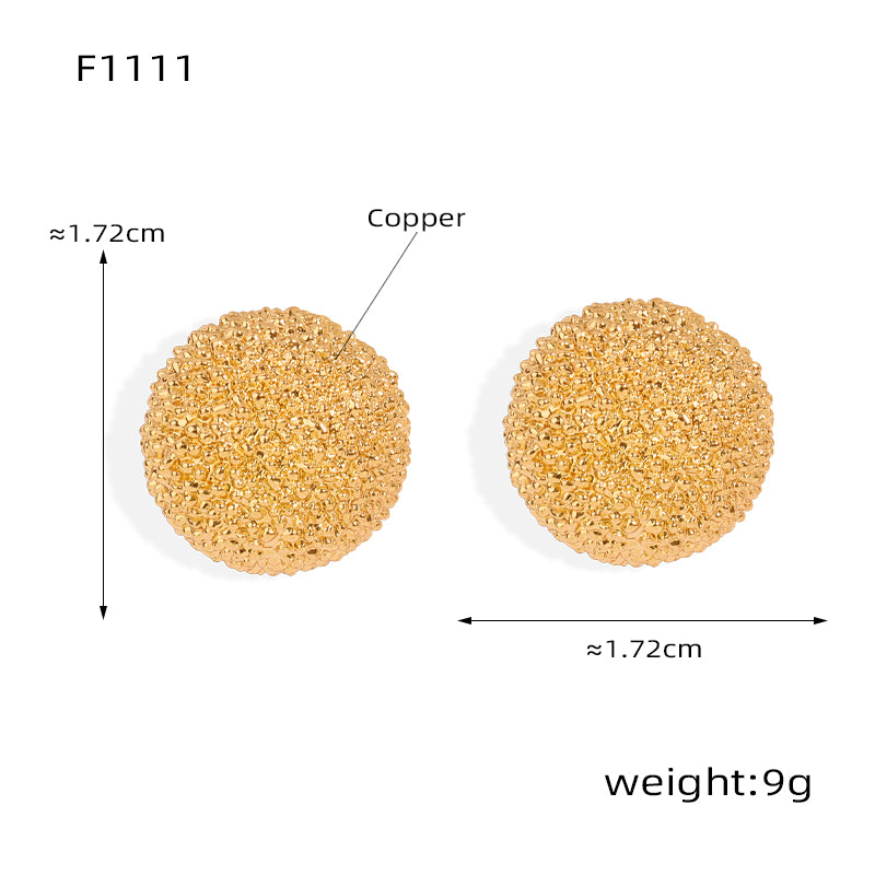 1 Pair Casual Simple Style Triangle Round Square Plating Copper 18k Gold Plated Ear Studs