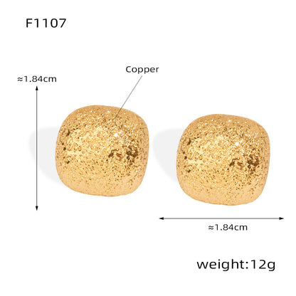 1 Pair Casual Simple Style Triangle Round Square Plating Copper 18k Gold Plated Ear Studs