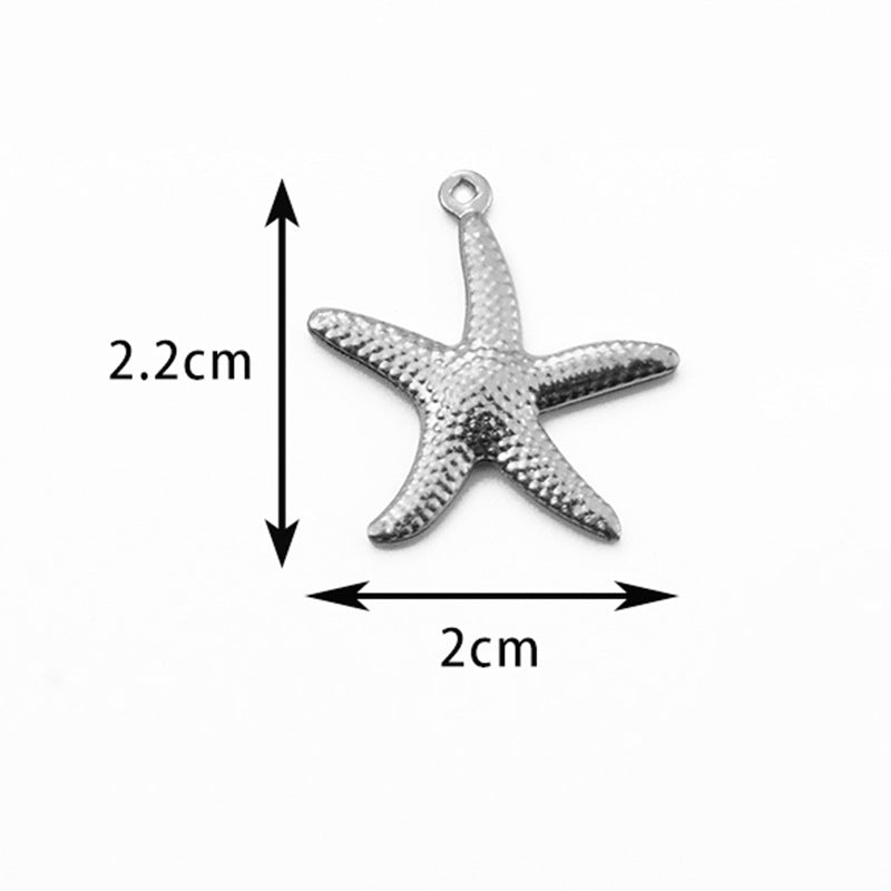 50 Pcs/Package Casual Beach Starfish Hippocampus Elephant Stainless Steel Plating Pendant Jewelry Accessories