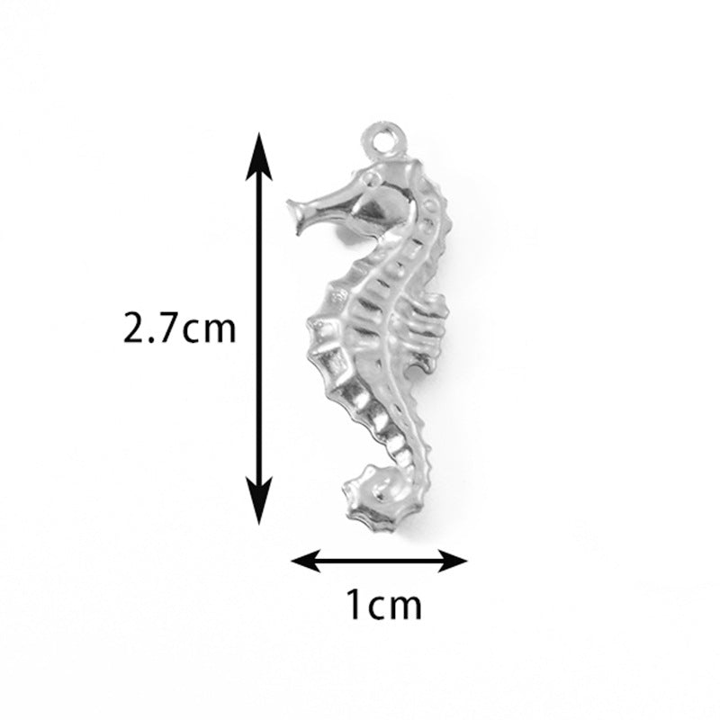 50 Pcs/Package Casual Beach Starfish Hippocampus Elephant Stainless Steel Plating Pendant Jewelry Accessories