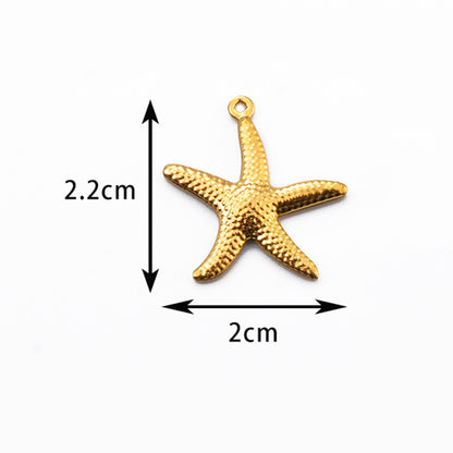 50 Pcs/Package Casual Beach Starfish Hippocampus Elephant Stainless Steel Plating Pendant Jewelry Accessories