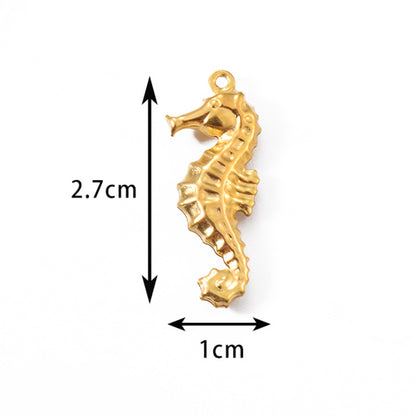 50 Pcs/Package Casual Beach Starfish Hippocampus Elephant Stainless Steel Plating Pendant Jewelry Accessories