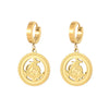 1 Pair Vintage Style Round Plating Stainless Steel Titanium Steel Gold Plated Drop Earrings