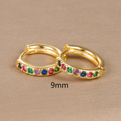 1 Pair Simple Style Geometric Plating Inlay Copper Rhinestones Earrings