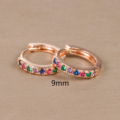 1 Pair Simple Style Geometric Plating Inlay Copper Rhinestones Earrings