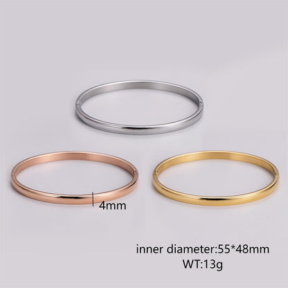 Casual Simple Style Circle Stainless Steel Plating Bangle