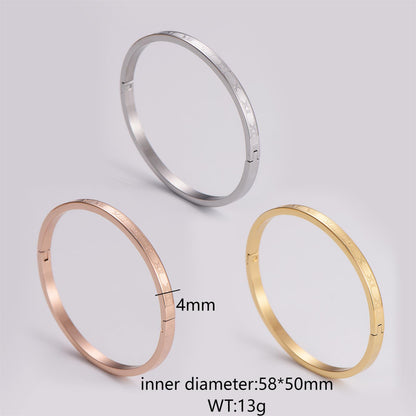 Casual Simple Style Circle Stainless Steel Plating Bangle