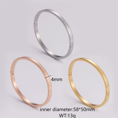 Casual Simple Style Circle Stainless Steel Plating Bangle