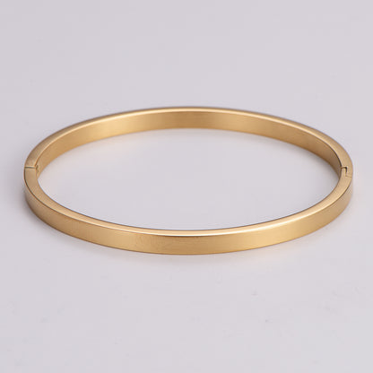 Casual Simple Style Circle Stainless Steel Plating Bangle