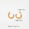 1 Pair Simple Style U Shape Chain Plating Stainless Steel Gold Plated Ear Studs