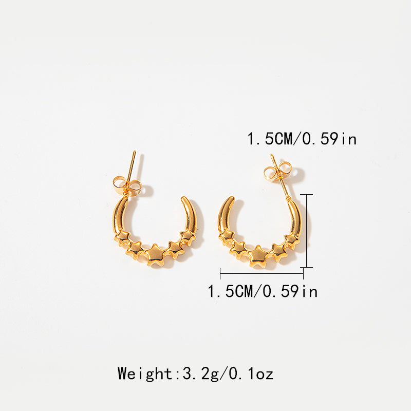 1 Pair Simple Style U Shape Chain Plating Stainless Steel Gold Plated Ear Studs