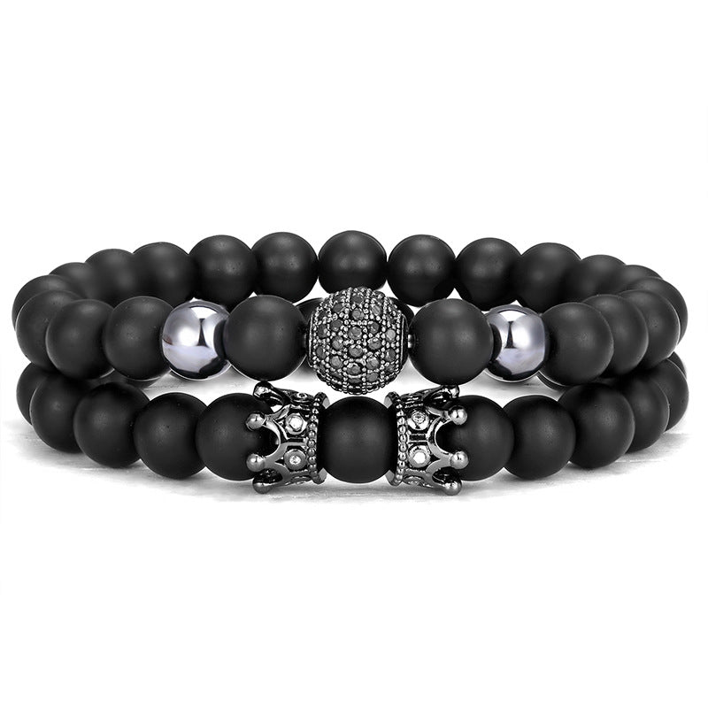 Hip-Hop Crown Glass Unisex Bracelets