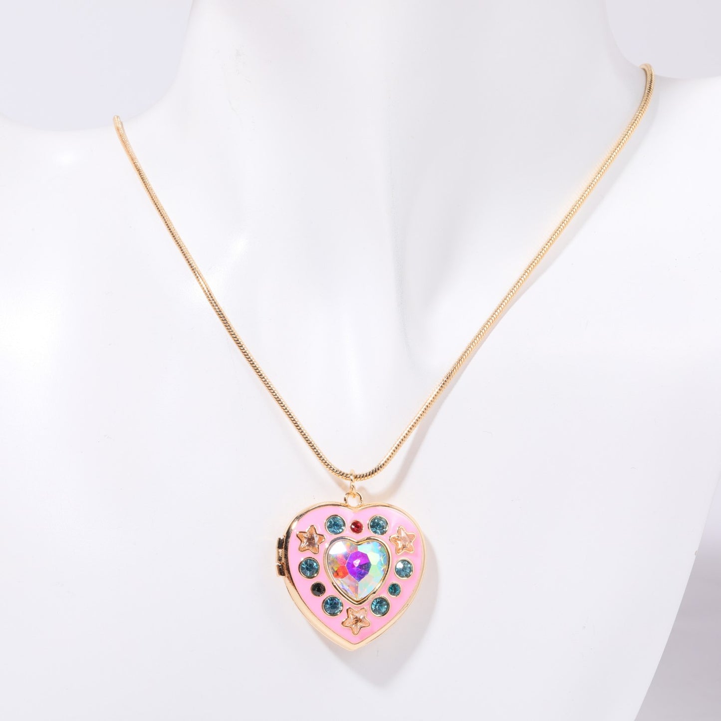 Ig Style Sweet Heart Shape Copper Plating 18k Gold Plated Pendant Necklace