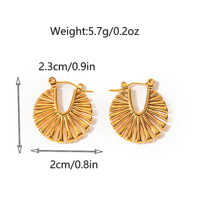 1 Pair Simple Style Roman Style Commute Sector Leaves Plating Stainless Steel Earrings