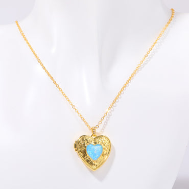 Copper Simple Style Commute Letter Heart Shape Plating Inlay Zircon Pendant Necklace