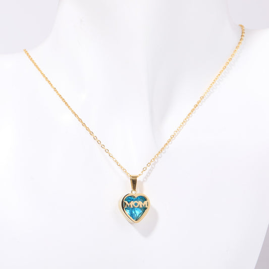 Copper Simple Style Commute Letter Heart Shape Plating Inlay Zircon Pendant Necklace