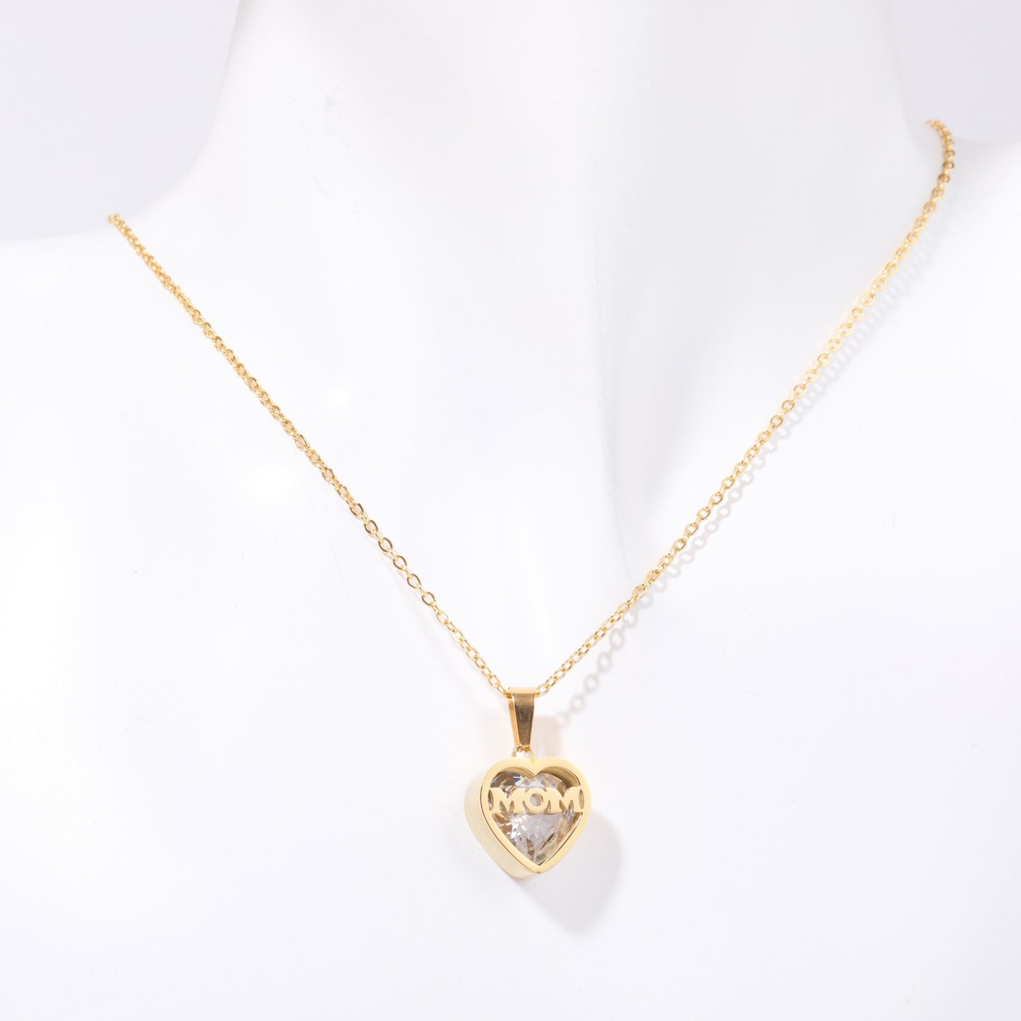 Copper Simple Style Commute Letter Heart Shape Plating Inlay Zircon Pendant Necklace