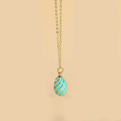 Copper Vintage Style Simple Style Water Droplets Enamel Plating Pendant Necklace
