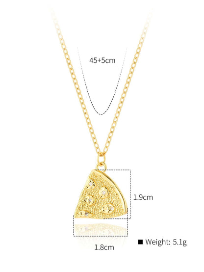 Copper Cute Saturday Donuts Plating Inlay Zircon Pendant Necklace