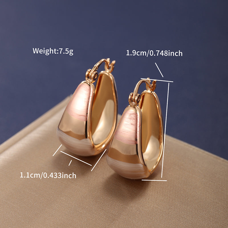 1 Pair Xuping Simple Style Solid Color Plating Copper Alloy Earrings